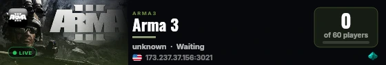Arma 3 live status badge