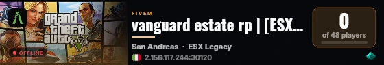 vanguard estate rp | [ESX Legacy] live status badge