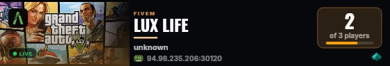 LUX LIFE  live status badge