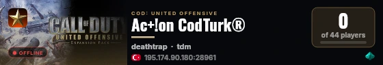 Ac+!on CodTurk® live status badge
