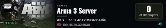 Arma 3 Server live status badge