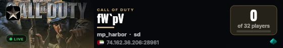 fW`pV live status badge