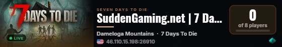 SuddenGaming.net | 7 Days to Die live status badge