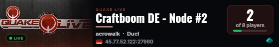Craftboom DE - Node #2 live status badge