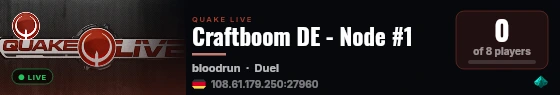 Craftboom DE - Node #1 live status badge