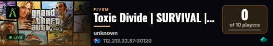 Toxic Divide | SURVIVAL | COPS & CRIMS | LAWLESS | 100KorDIE | APOCALYPTIC | ZOMBIES live status badge