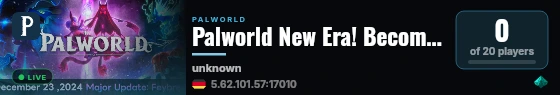Palworld New Era! Become a legend and catch all the Pals! live status badge