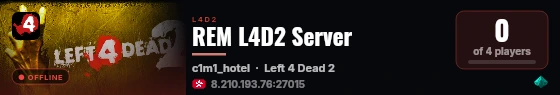 REM L4D2 Server live status badge