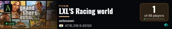 LXL'S Racing world live status badge