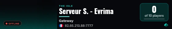 Serveur S. - Evrima live status badge