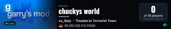 chuckys world live status badge