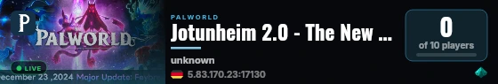 Jotunheim 2.0 - The New Beginning live status badge