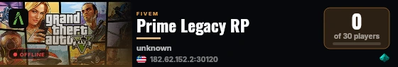 Prime Legacy RP live status badge