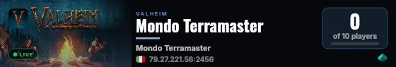 Mondo Terramaster live status badge