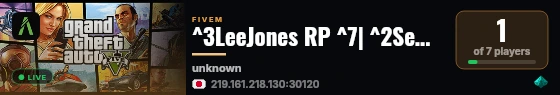 ^3LeeJones RP ^7| ^2Sem WL ^7| Roleplay brasileiro live status badge