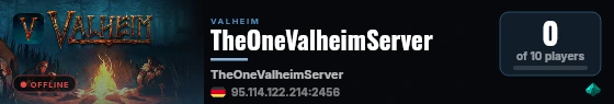 TheOneValheimServer live status badge