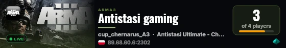 Antistasi gaming live status badge
