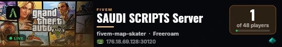 SAUDI SCRIPTS Server live status badge