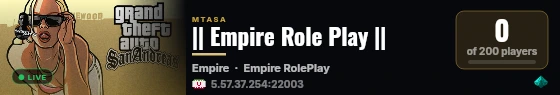 || Empire Role Play || live status badge