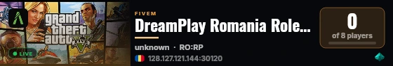 DreamPlay Romania Roleplay live status badge