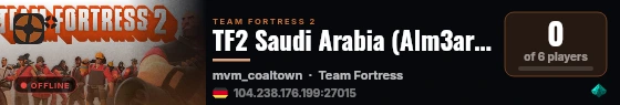 TF2 Saudi Arabia (Alm3arqeen) live status badge