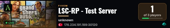 LSC-RP - Test Server live status badge
