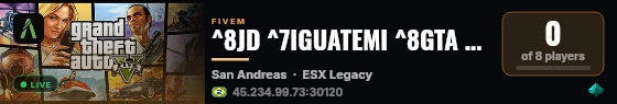 ^8JD ^7IGUATEMI ^8GTA RP live status badge