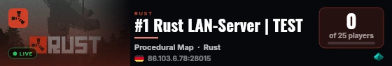 #1 Rust LAN-Server | TEST live status badge