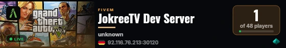 JokreeTV Dev Server live status badge