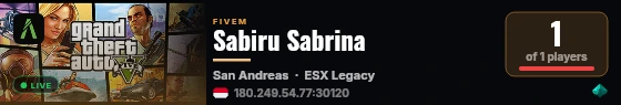 Sabiru Sabrina live status badge