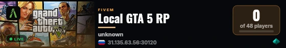 Local GTA 5 RP live status badge