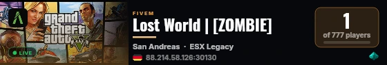 Lost World | [ZOMBIE] live status badge