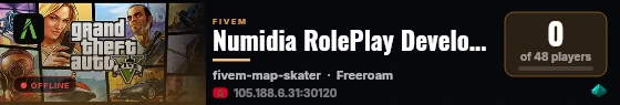 Numidia RolePlay Development Team live status badge