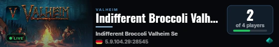 Indifferent Broccoli Valheim Server live status badge