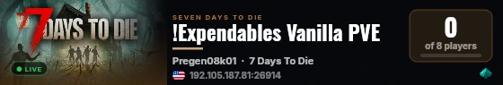 !Expendables Vanilla PVE live status badge