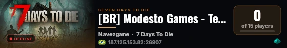 [BR] Modesto Games - Teste Server live status badge