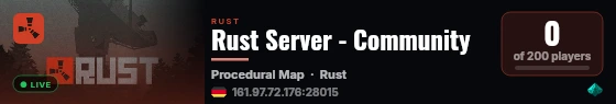 Rust Server - Community live status badge
