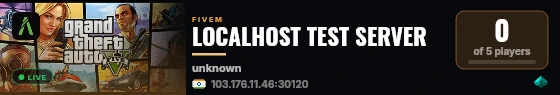 LOCALHOST TEST SERVER live status badge