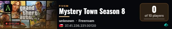 Mystery Town Season 8 live status badge