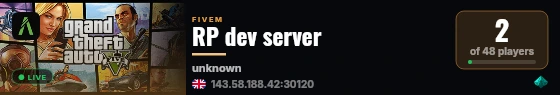 RP dev server live status badge