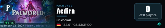 Aedirn live status badge