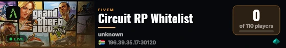Circuit RP Whitelist live status badge