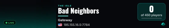 Bad Neighbors live status badge