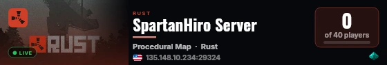 A Shockbyte Rust Server live status badge