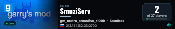 SmuziServ live status badge