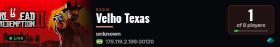 Velho Texas live status badge
