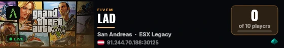 LAD live status badge