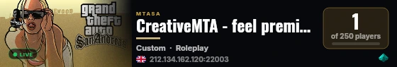 CreativeMTA - feel premium live status badge