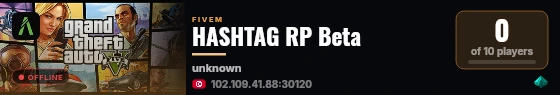 HASHTAG RP Beta live status badge