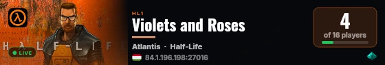 Violets and Roses live status badge